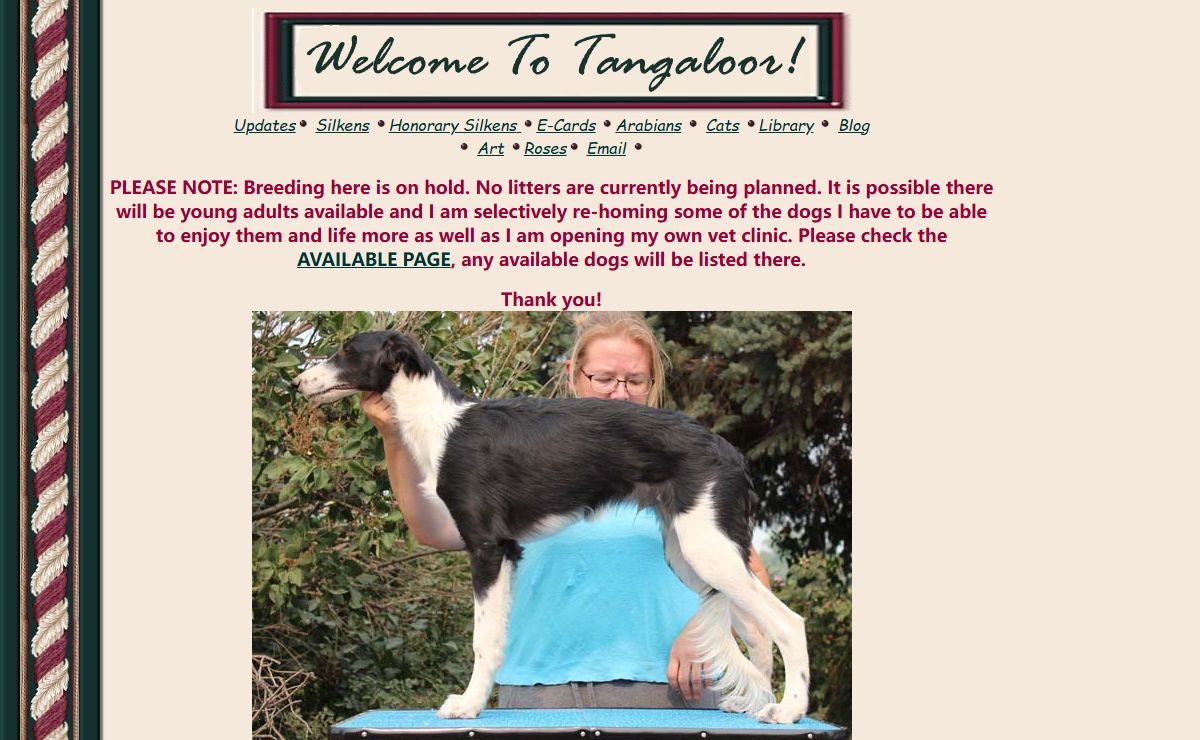 Welcome to Tangaloor Silken Windhounds