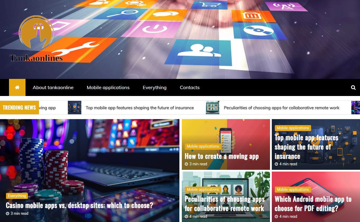 Reviews of useful applications for work and entertainment at the tankaonline.com