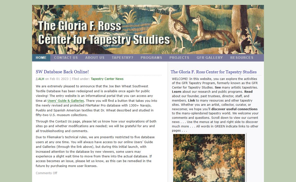 GFR Tapestry Program