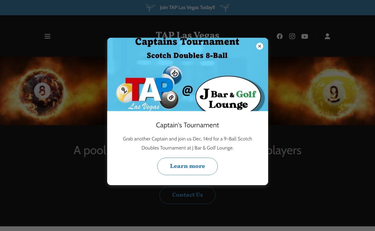 Join TAP Las Vegas Pool League to play 8 Ball, 9 Ball, and 10 Ball