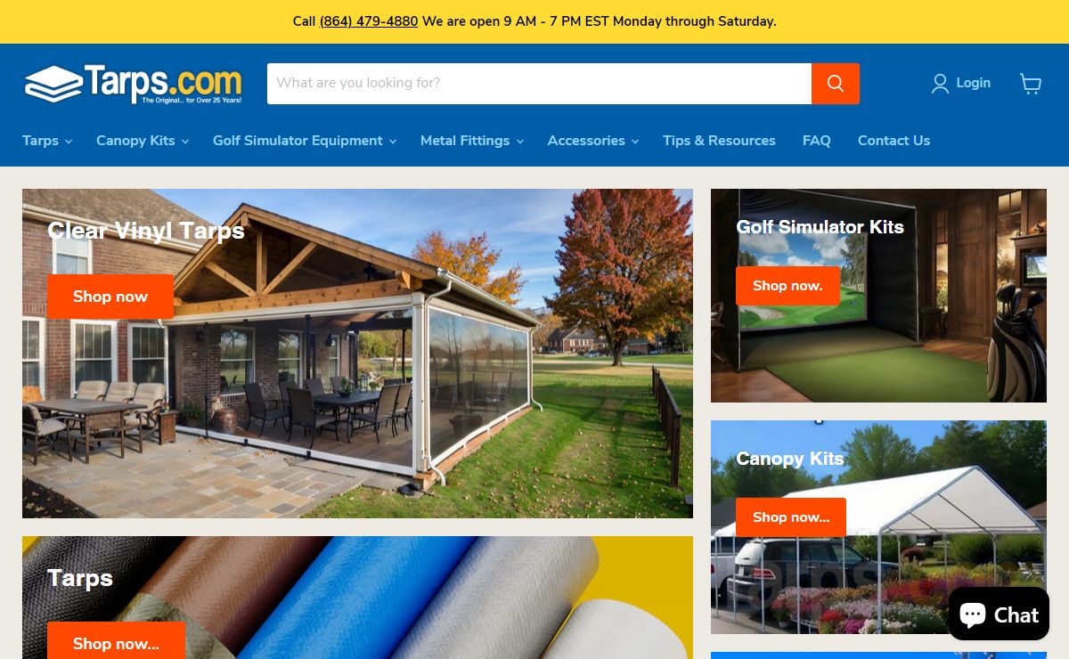 Tarps.com - Tarps, Canopies, Fittings & more...