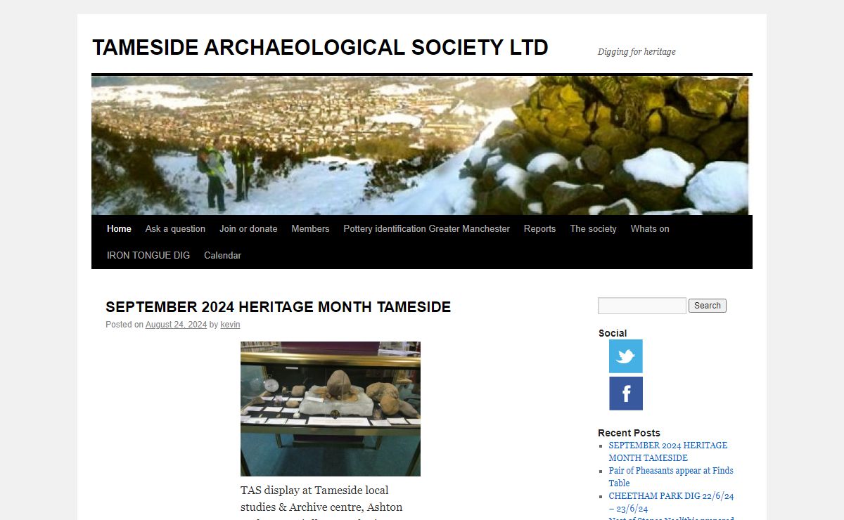 TAMESIDE ARCHAEOLOGICAL SOCIETY LTD | Digging for heritage