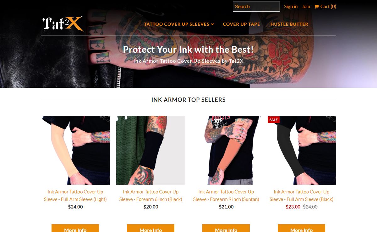 Tat2X Ink Armor Sleeves - Made the in USA Tattoo Cover Up Sleeves