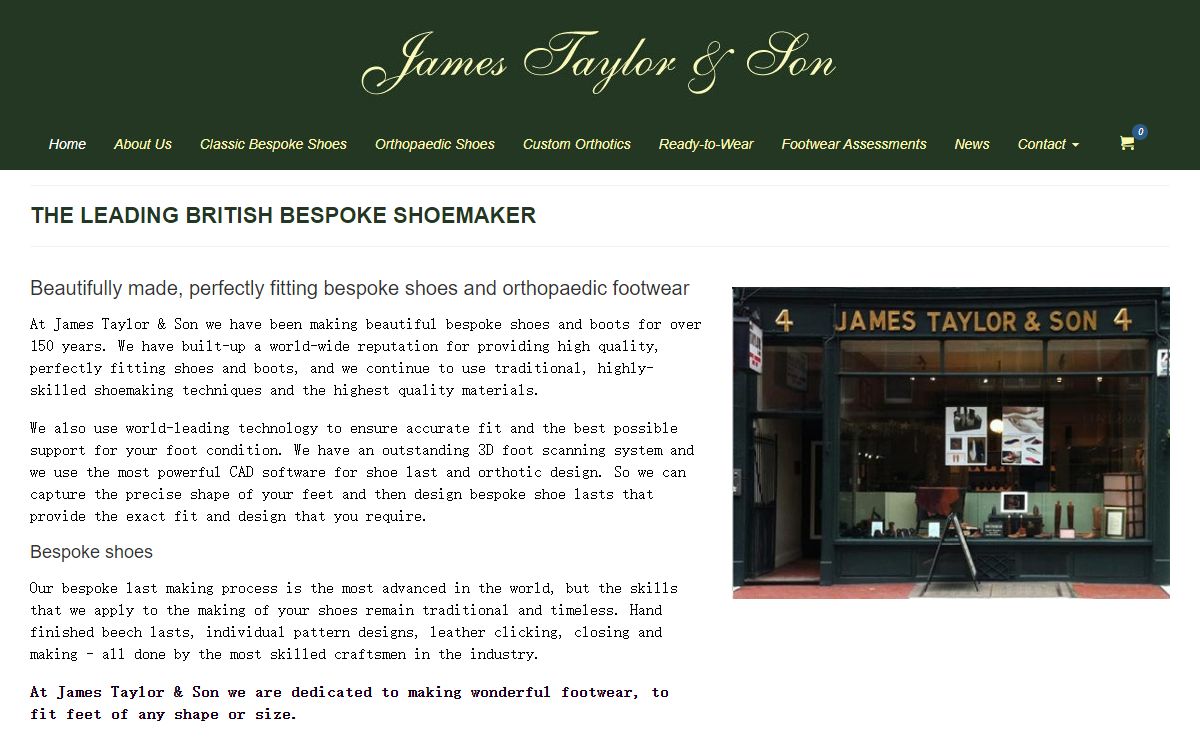 Beautiful bespoke shoes and boots from James Taylor and Son