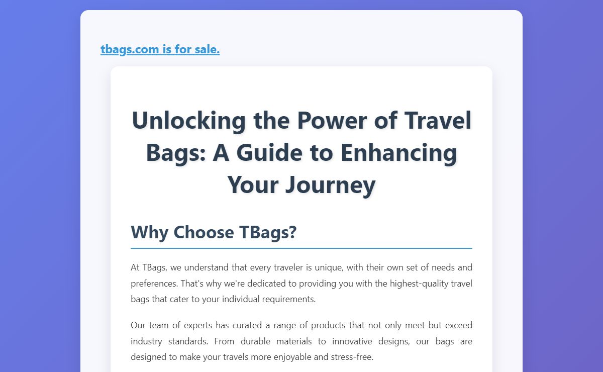 Unlocking the Power of Travel Bags: A Guide to Enhancing Your Journey