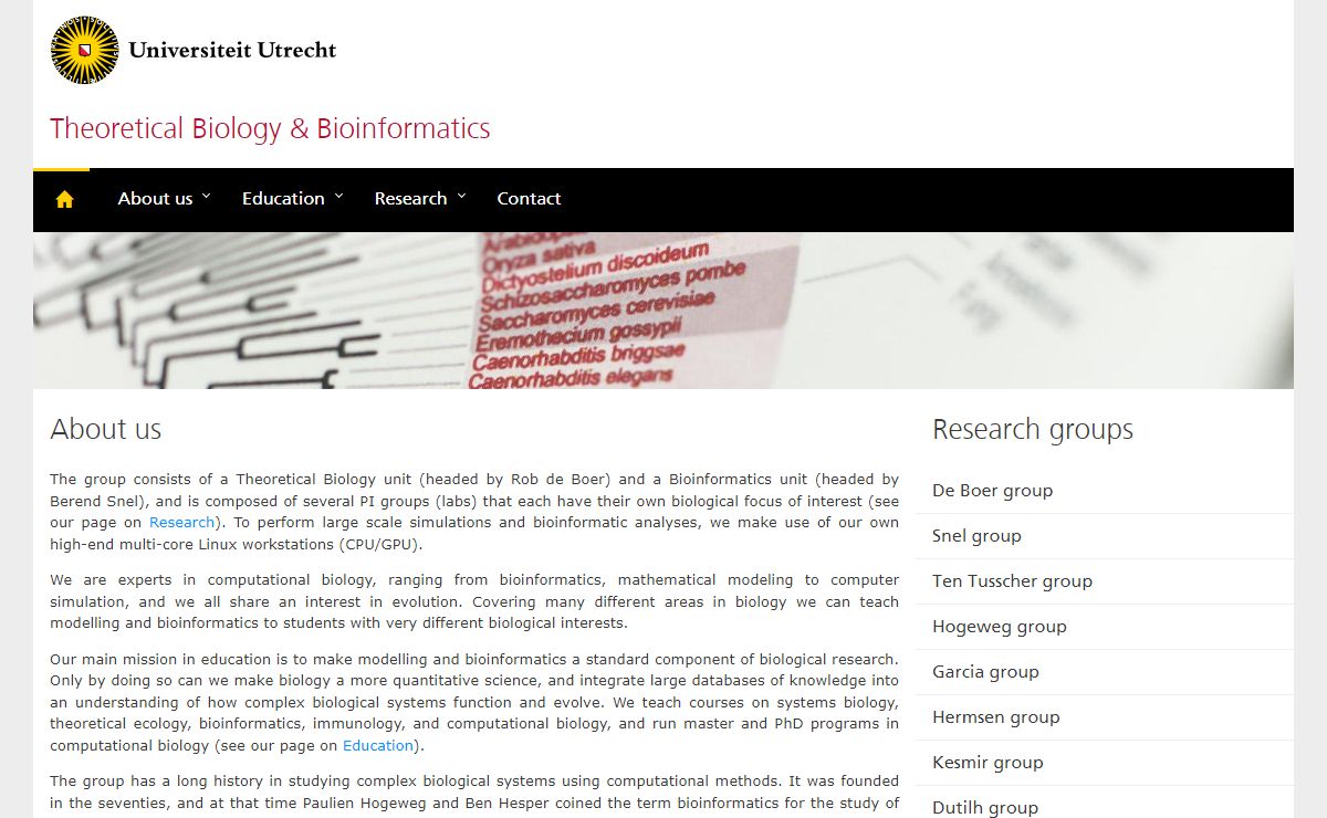 Theoretical Biology & Bioinformatics | Utrecht University