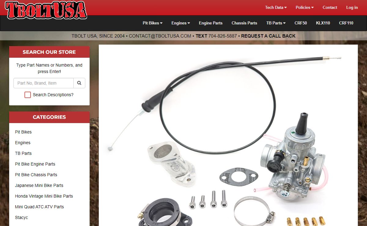 TBolt USA - Pit Bikes, Engines & Parts! KLX110 CRF50 SSR PitBikes
