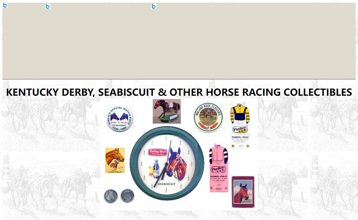 Kentucky Derby, Seabiscuit & Other Horse Racing Collectibles