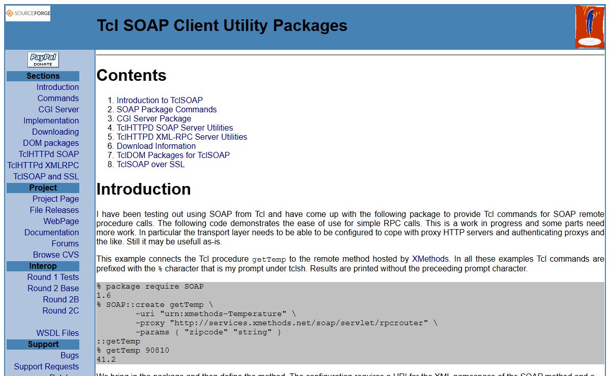 SOAP 1.6 Package for Tcl 8.3