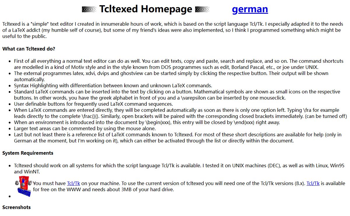 Tcltexed Homepage