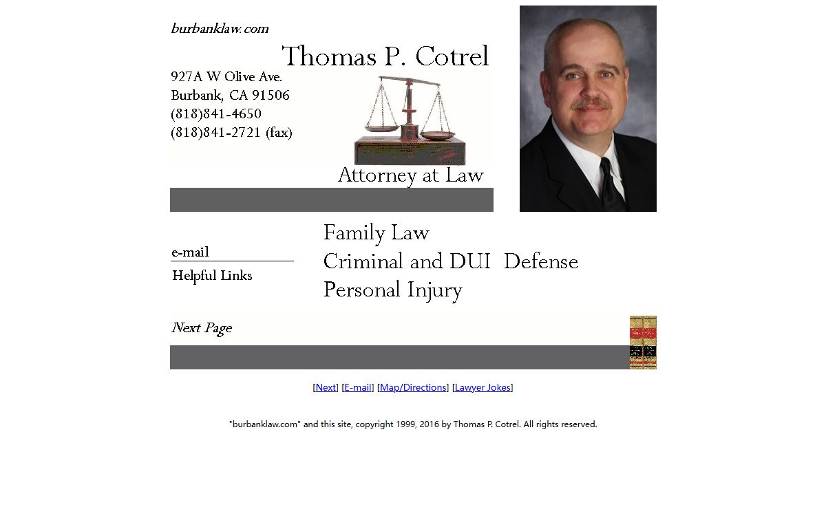 "burbanklaw.com - Attorney Thomas P. Cotrel - Family Law, Accidents, DUI/Criminal Defense"