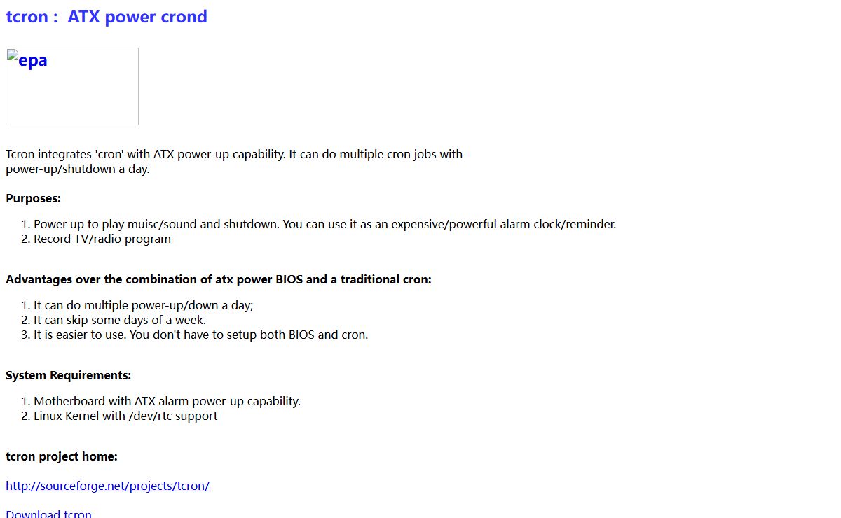 tcron : ATX power crond