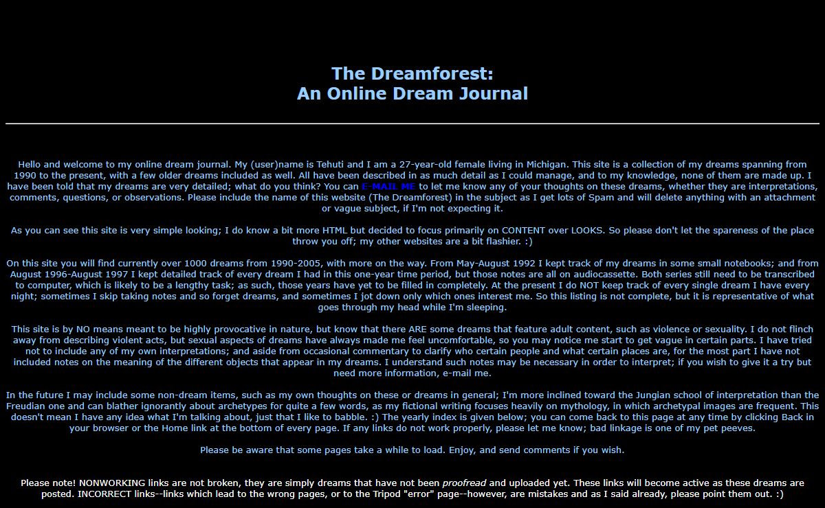 The Dreamforest: An Online Dream Journal