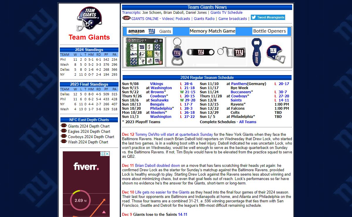 Team Giants - Mikefan and Gamegirl review the NY Football Giants