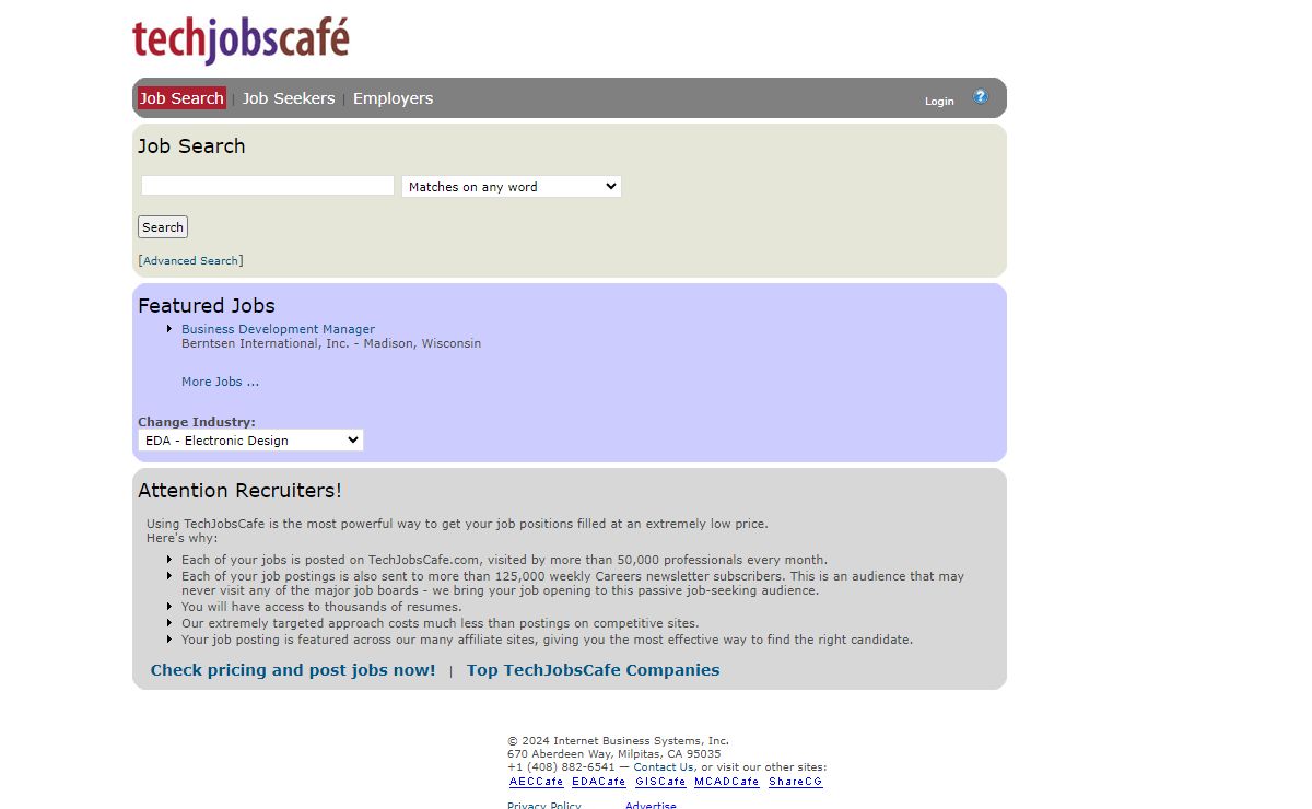 Welcome to TechJobsCafe - Home Page