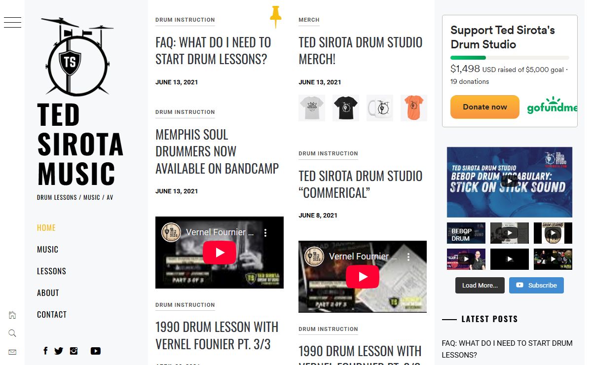 TED SIROTA MUSIC – DRUM LESSONS / MUSIC / AV