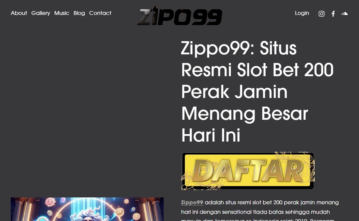 Zippo99: Situs Resmi Slot Bet 200 Perak Jamin Menang Besar Hari Ini