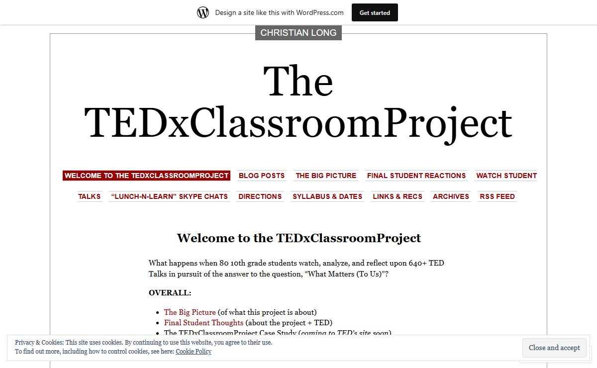 The TEDxClassroomProject | HS kids exploring the question, "What Matters?, while analyzing various TED Talks (and creating their own).