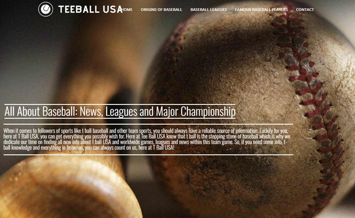 Everything Baseball Related | T-Ball USA League