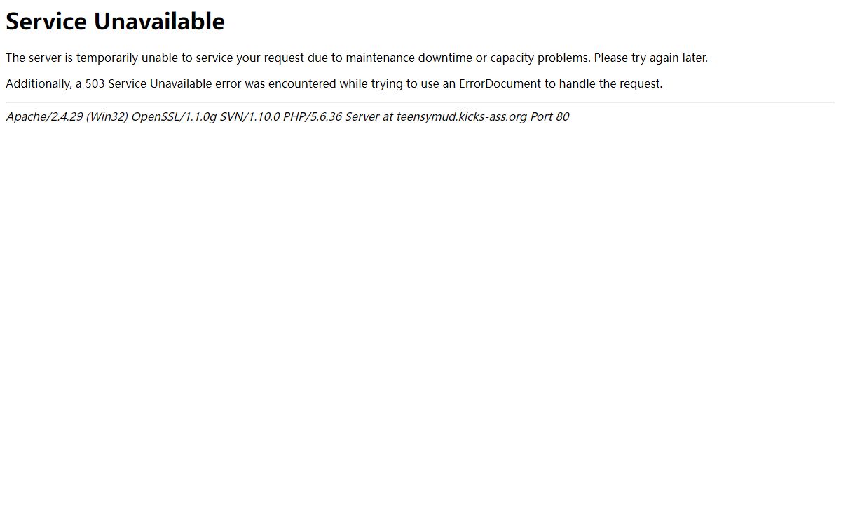 503 Service Unavailable
