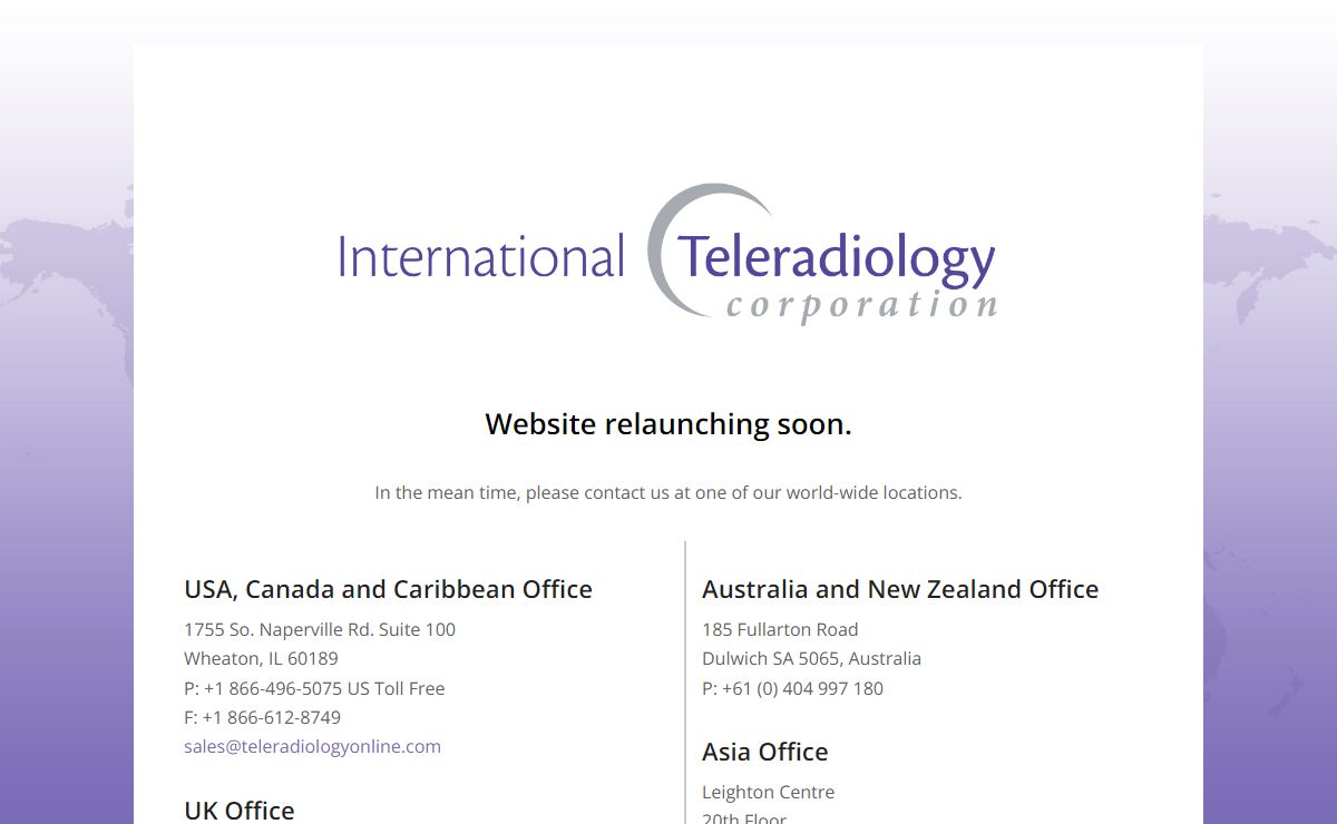 International Teleradiology Corporation – Delivering interpretation excellence around the world. Around the clock.