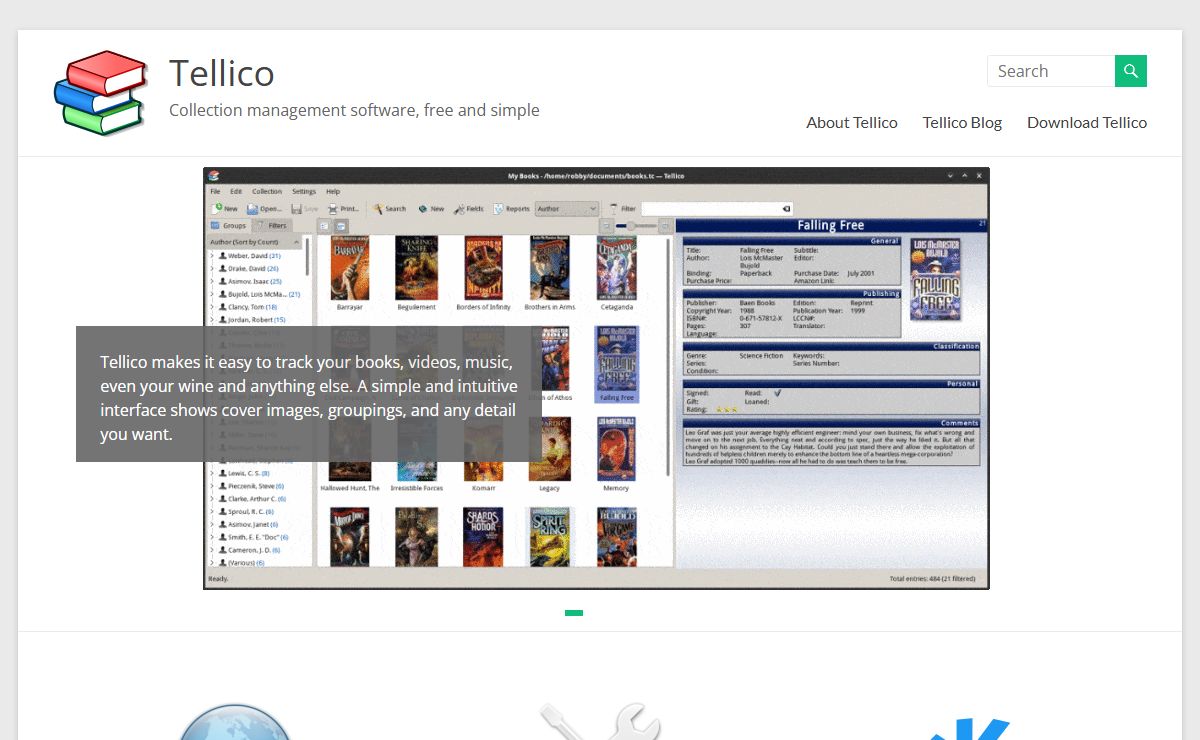 Tellico – Collection management software, free and simple
