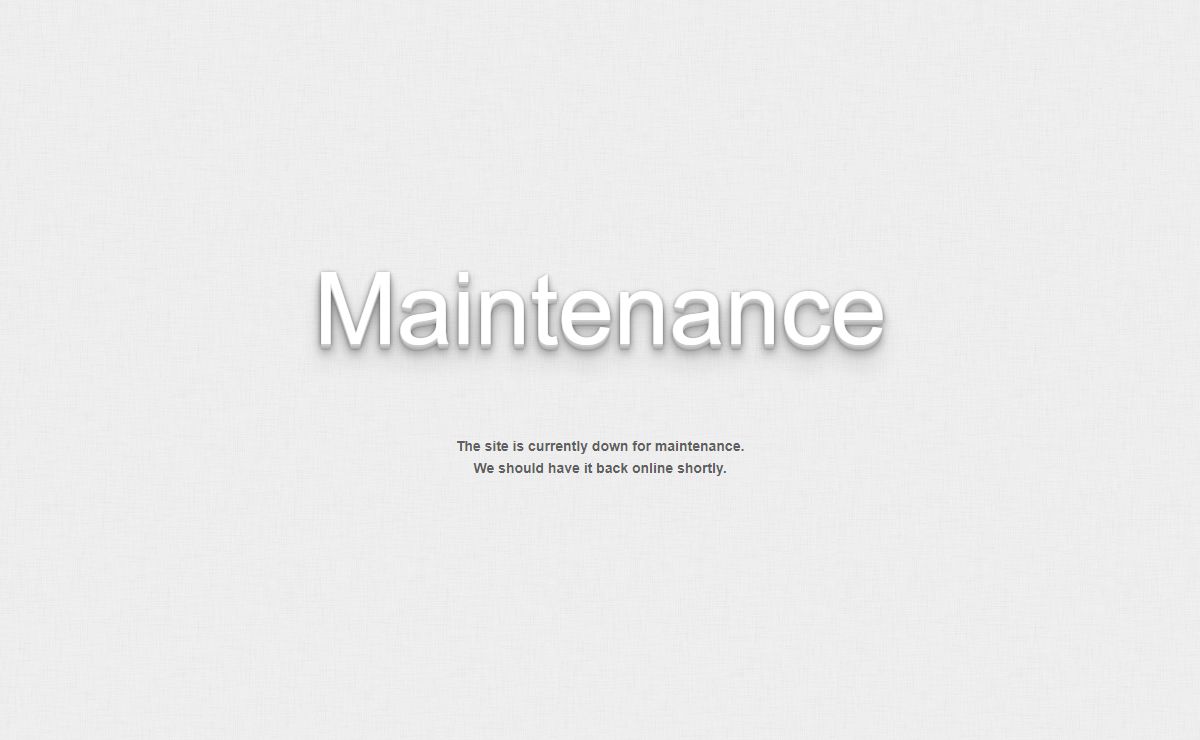 Site Down for Maintenance
