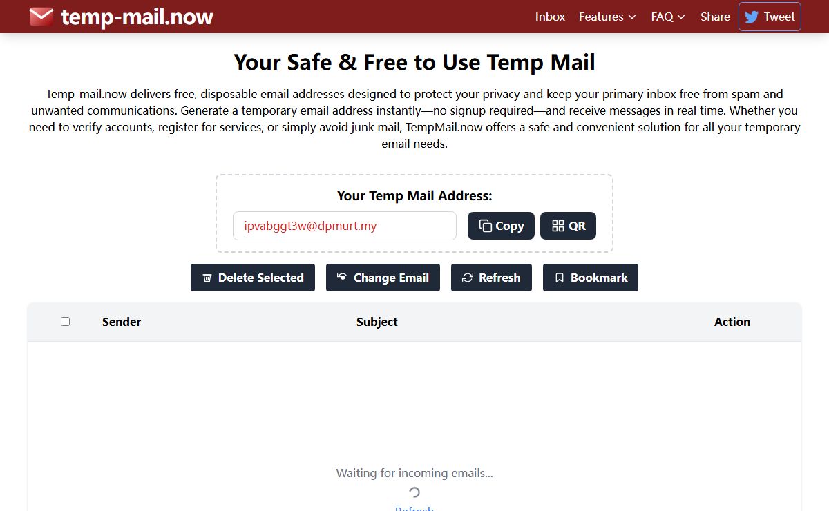 Temp Mail Service – Free, Anonymous & Secure | Temp-mail.now