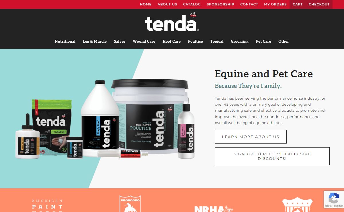 Tenda Horse Products - Equine & Pet Care Products - Horse Care Products