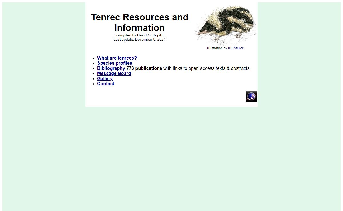 Tenrec Resources and Information