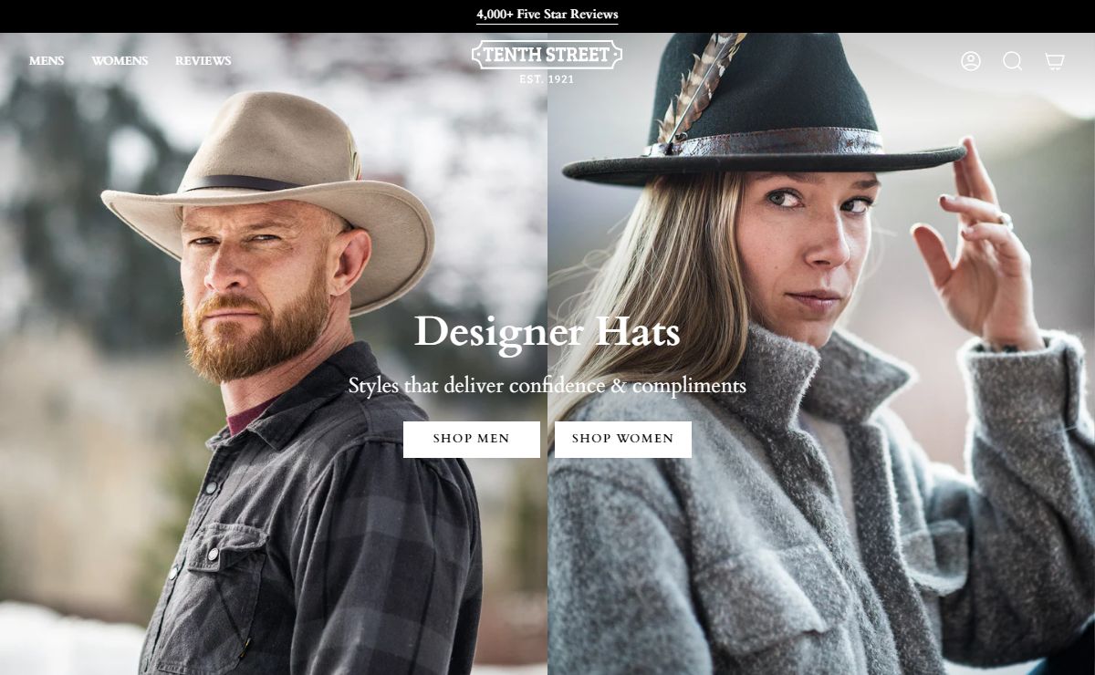 Designer Mens & Womens Hats | Fedoras, Derby, Panama, Newsboy & more – Tenth Street Hats