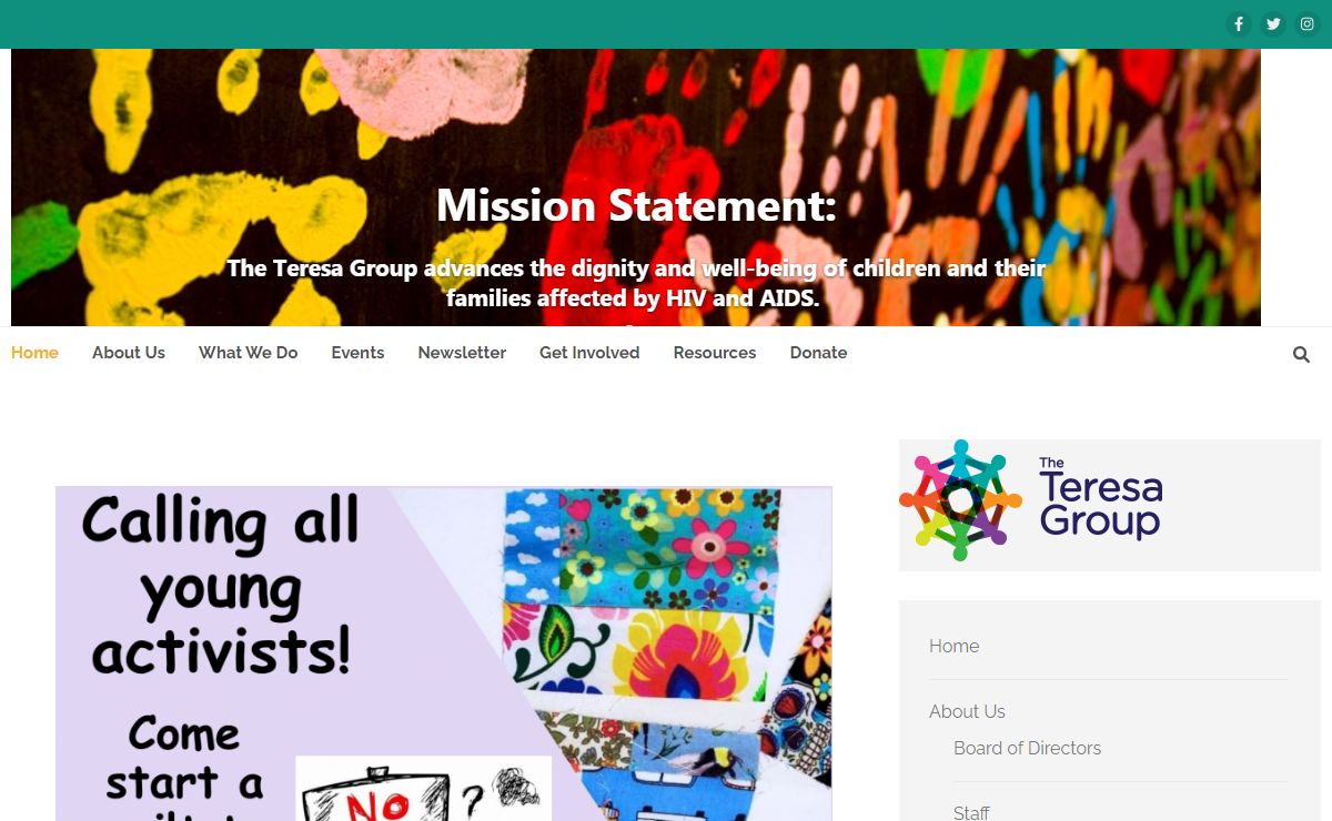 The Teresa Group – The Teresa Group advances the dignity and well-being of children and their families affected by HIV and AIDS.