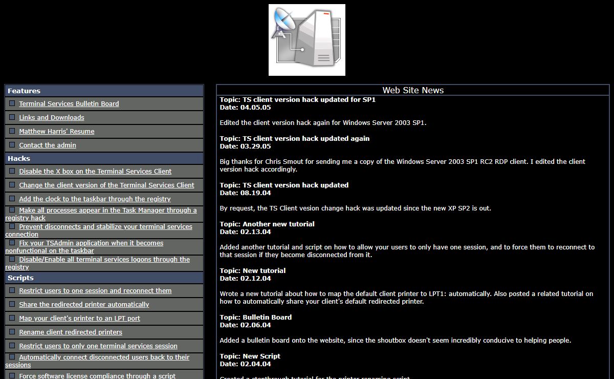 Welcome Terminal Services Junkies - terminal.servebeer.com