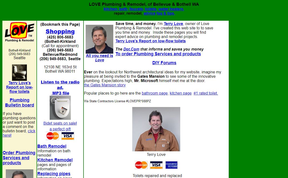 Love Plumbing & Remodel of Bellevue & Bothell WA, Terry Love
