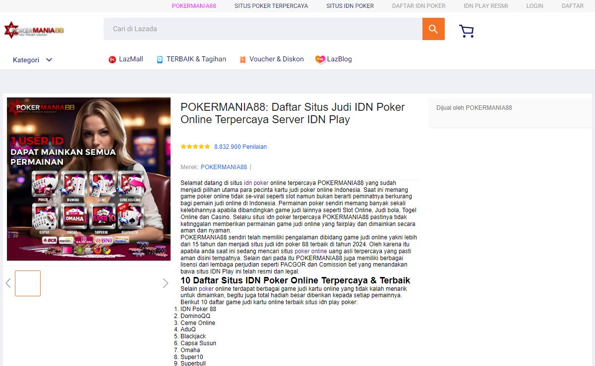 POKERMANIA88: Daftar Situs Judi IDN Poker Online Terpercaya Server IDN Play