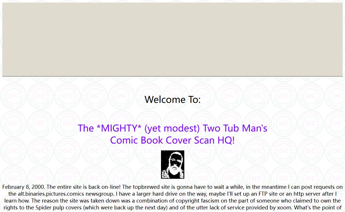 Comic Book Cover Gallery HQ of The *MIGHTY* (yet modest) Two Tub Man