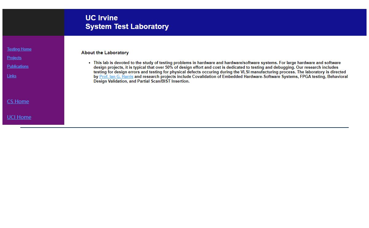 UCI System Test Laboratory