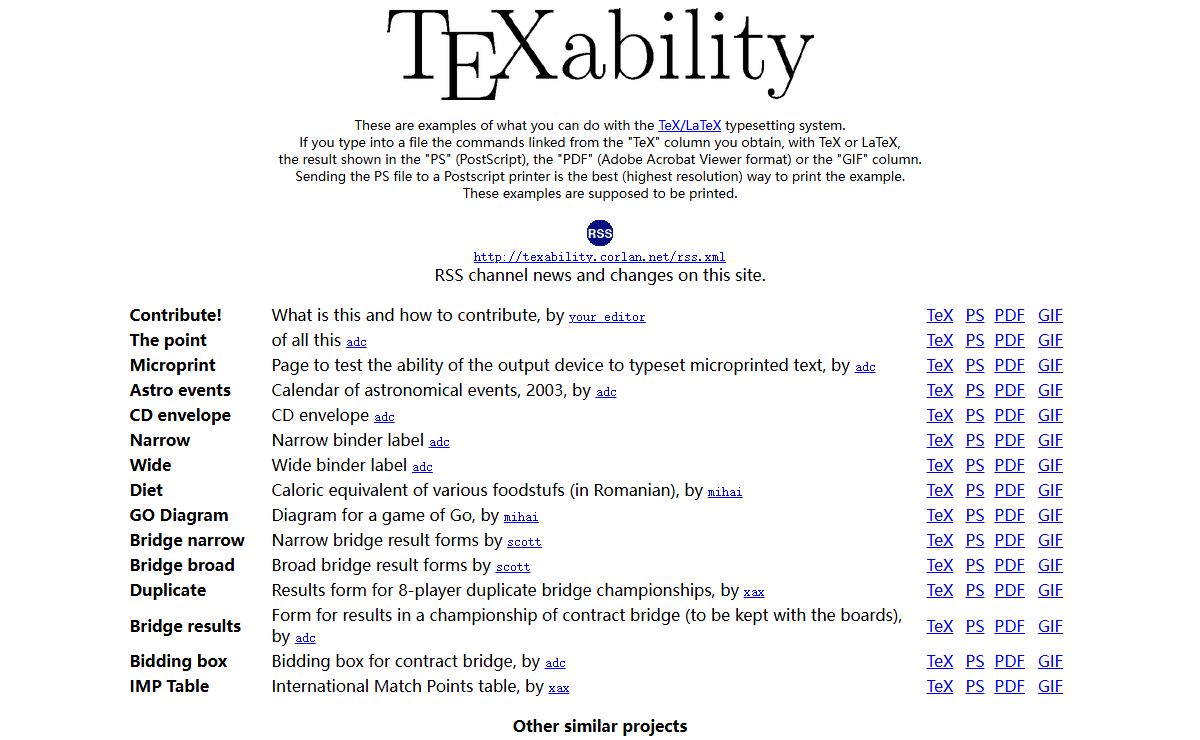 The TeXability site