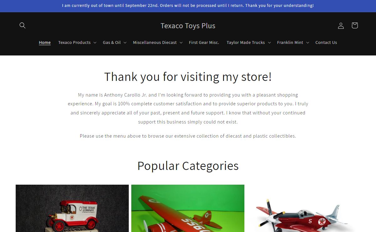 Texaco Toys Plus - Diecast Trucks, Cars, Airplanes & Motorcycles