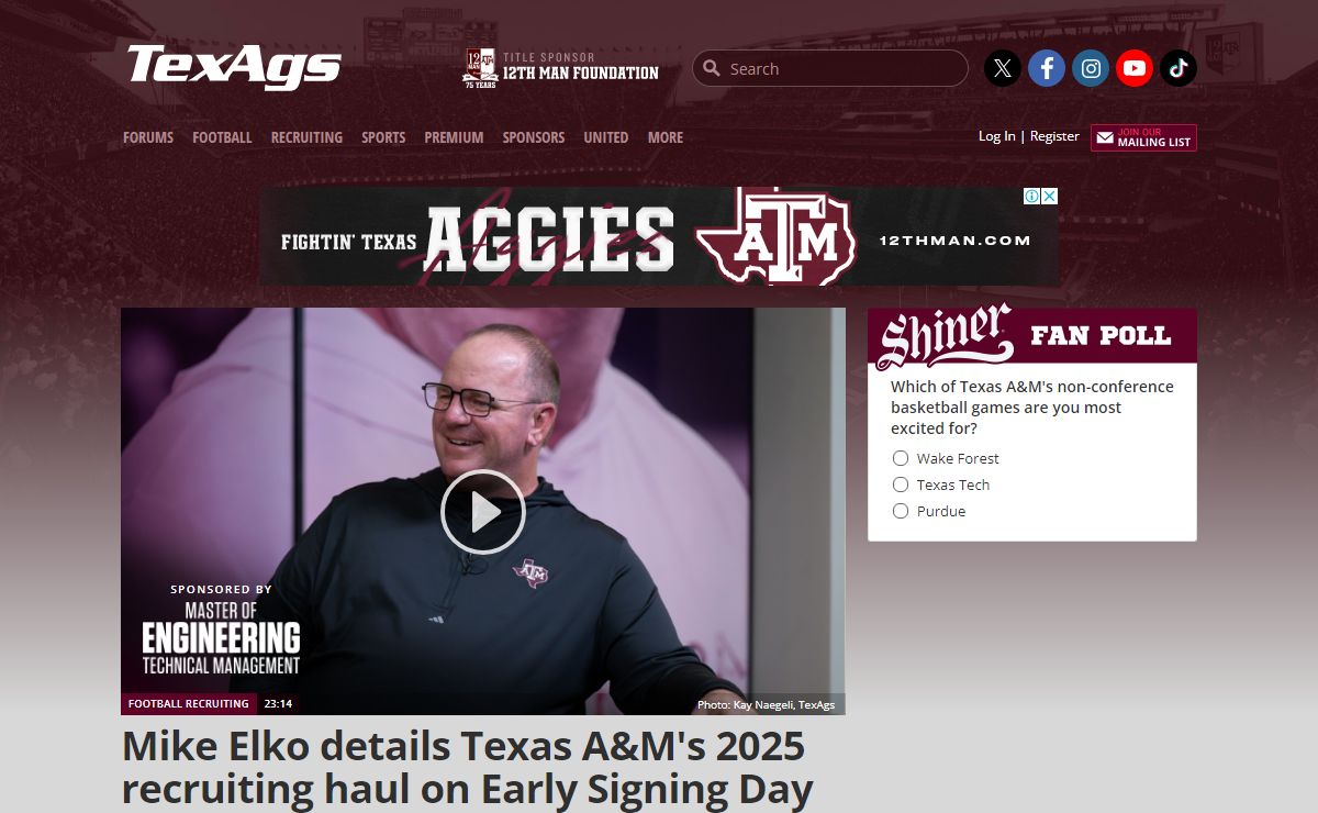 TexAgs - Texas A&M Football, Recruiting, News & Forums