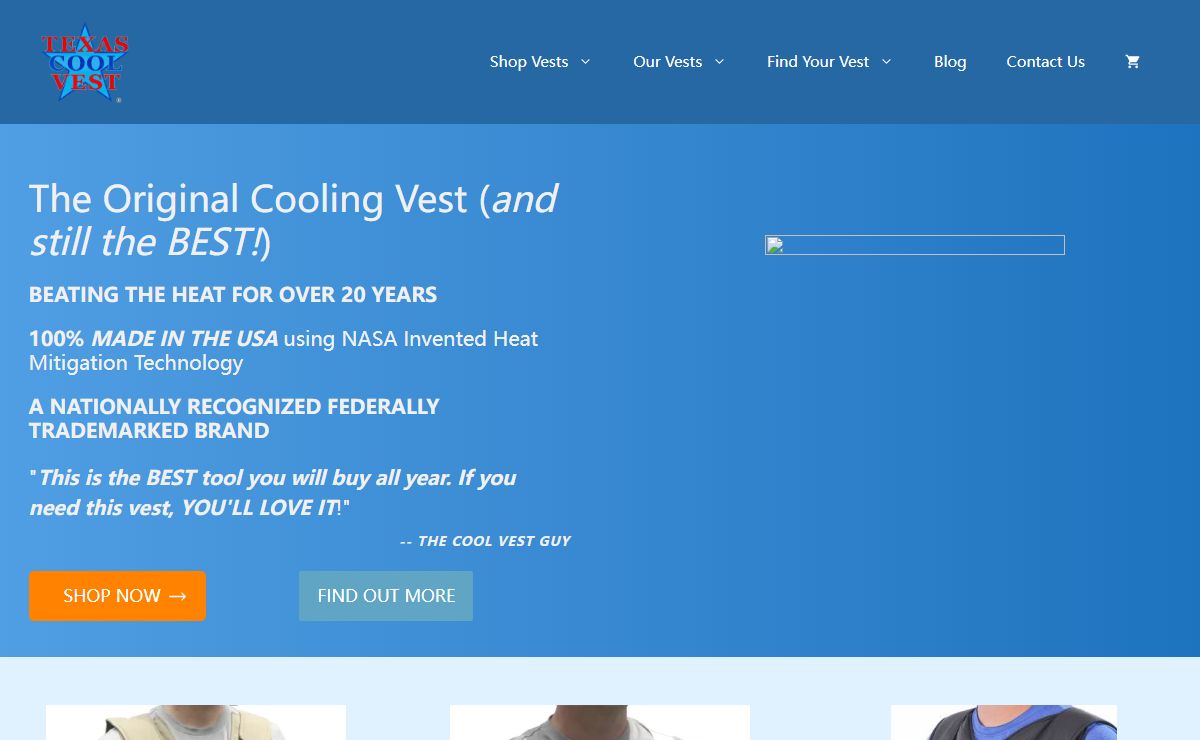 Cooling Vests - NASA Heat Mitigation Technology | Texas Cool Vest
