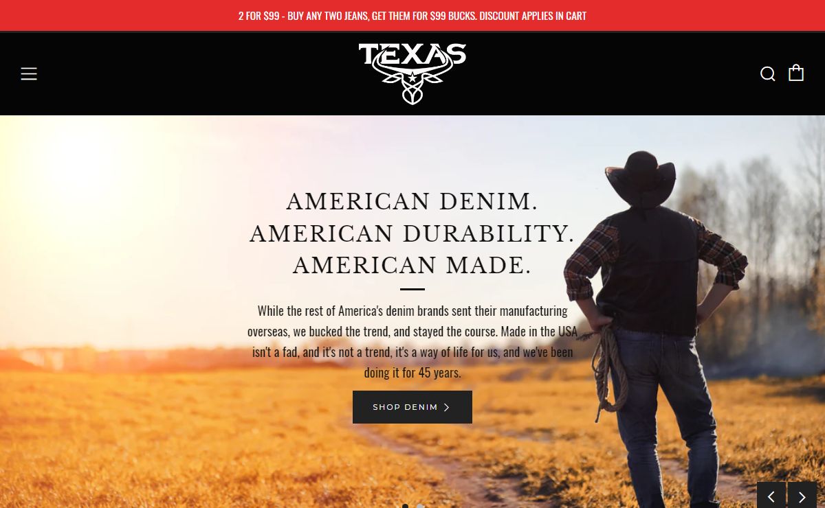 Texas Jeans USA 100% Made in the USA Denim Jeans