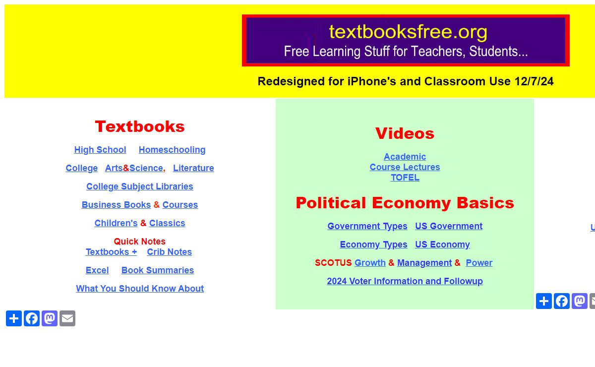 Free Academic books, videos, courses materials and learning materials
