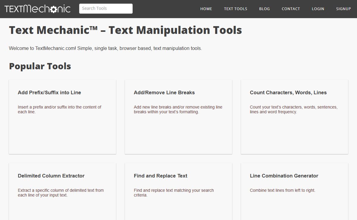 Text Mechanic™ - Text Manipulation Tools - Text Mechanic