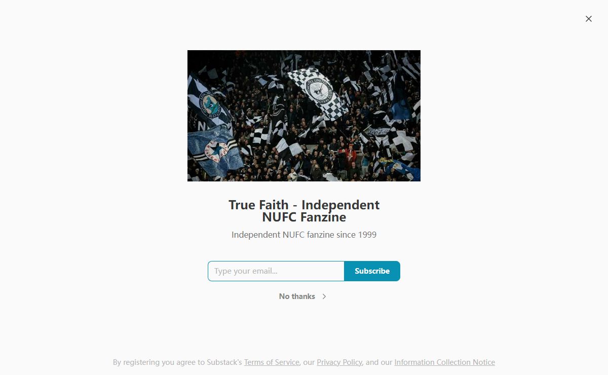 True Faith - Independent NUFC Fanzine | Substack