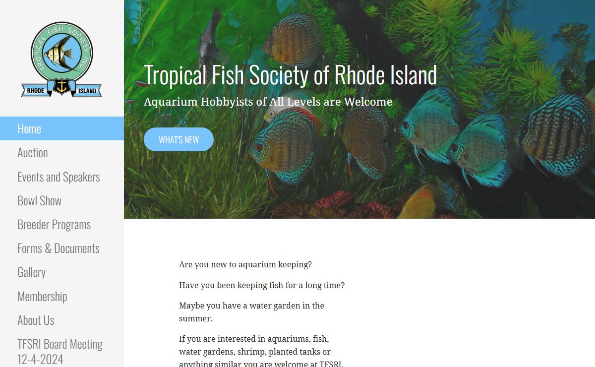 Tropical Fish Society of Rhode Island – Our meetings are free and everyone is welcome to attend.