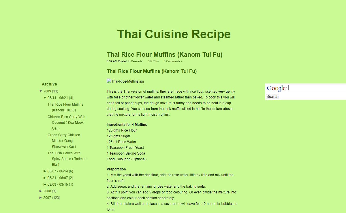 Thai Cuisine Recipe