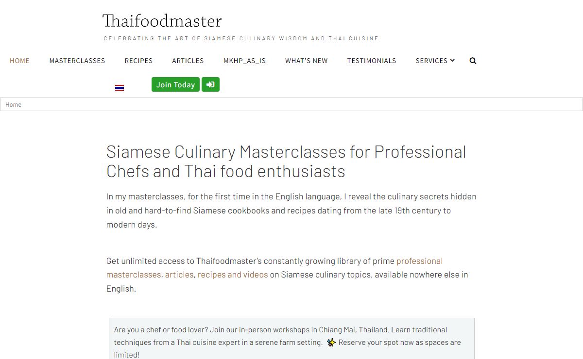 Thaifoodmaster - Thai Food Masterclass, Professional Thai cooking and Siamese Culinary Wisdom