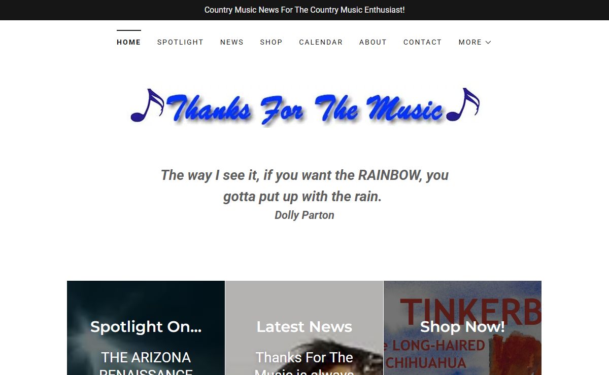 Country Music News - Thanks For The Music