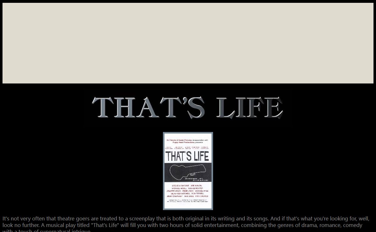 That's Life - A Play by Steve Monarque